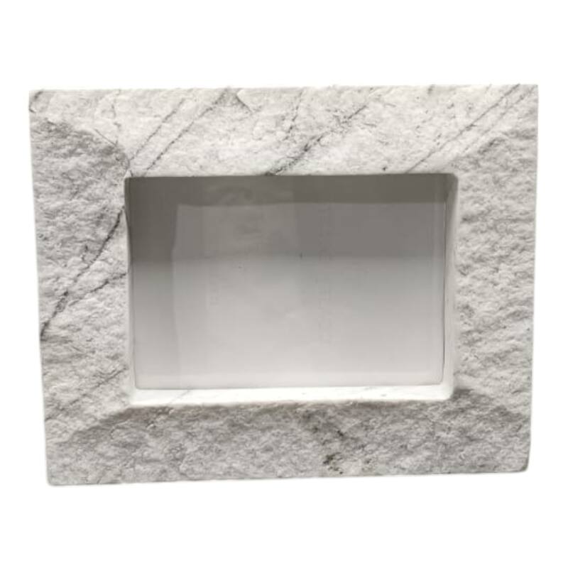 Stone Wood Frame Capri Style Modern Design for Home Office - 1" White