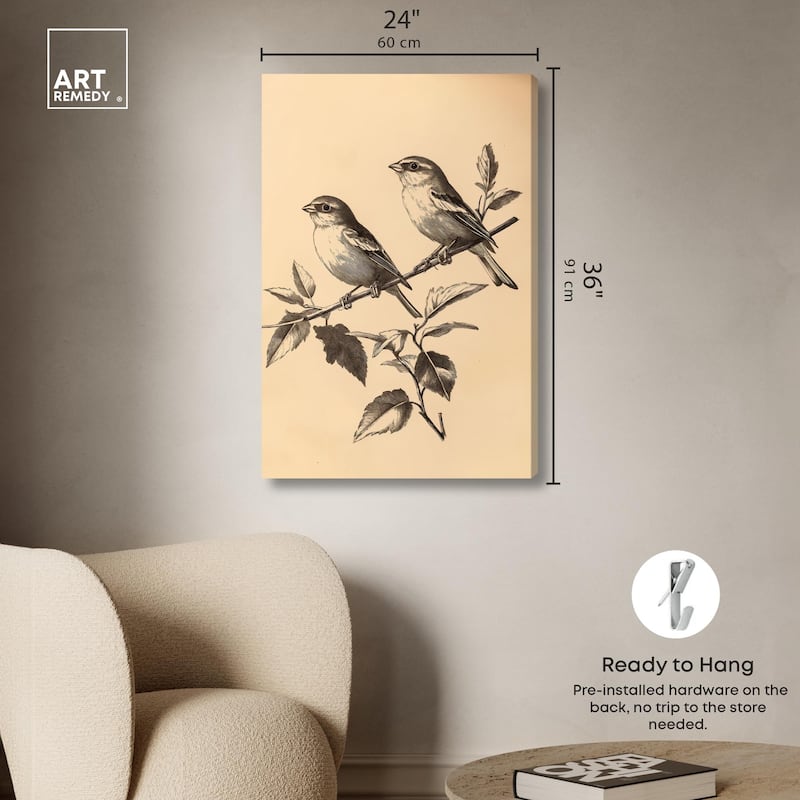 Pair of Finches I Canvas by Art Remedy, Gallery Wrapped