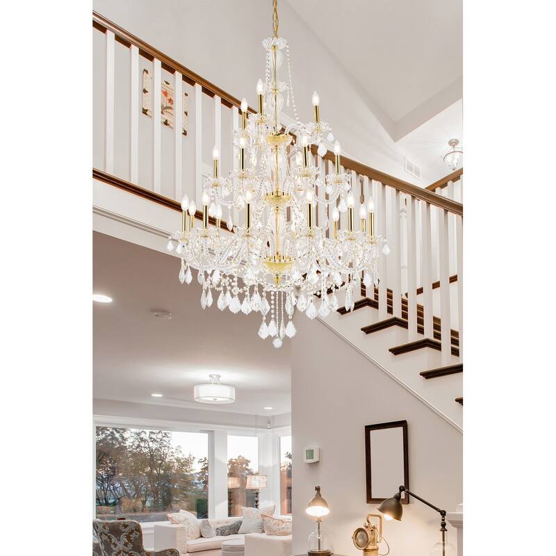 Elegant Lighting V7890G38/RC Giselle 21 Light 38" Wide Crystal