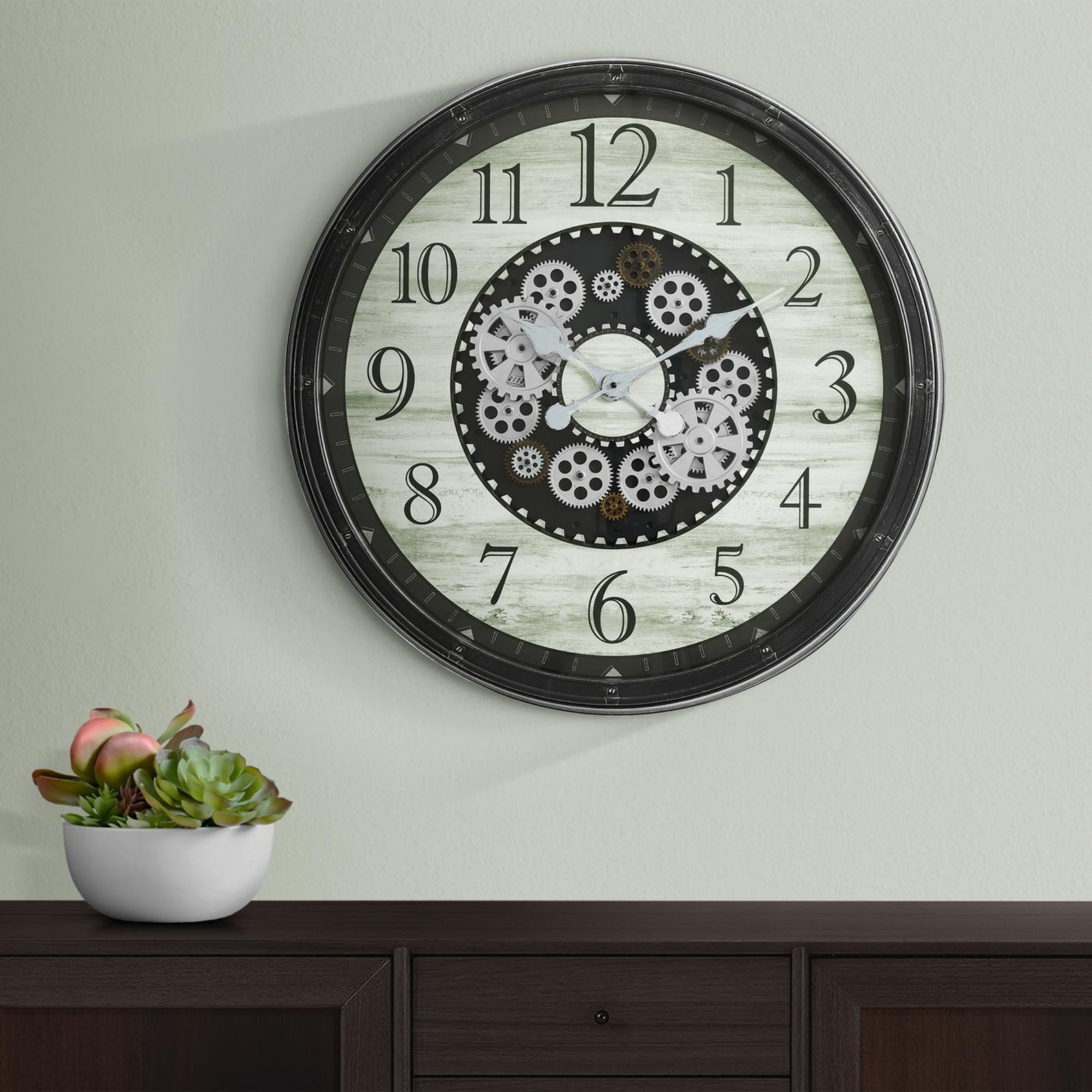 Satellite Starburst Mid-Century Modern Large 23 inch Wall Clock by