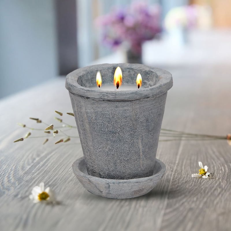 ARIA HOME 12 Oz Cement Pot Candle