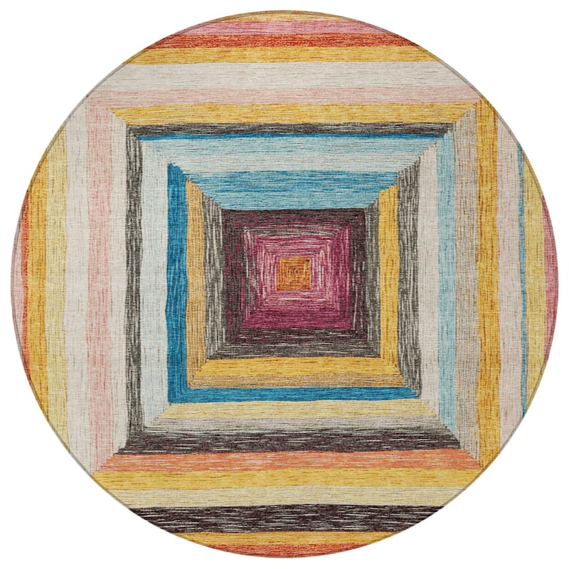 HomeRoots Geometric Transitional Rectangle Outdoor Rug