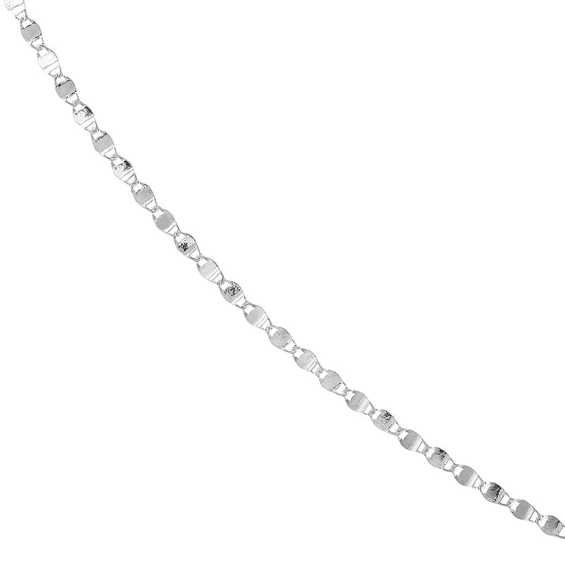 Curata 14k White, Yellow or Rose Gold 36" 2.7mm Long Valentino Chain Necklace (Lobster)