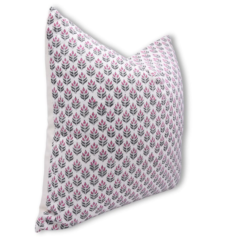 Fabdivine Linen Outdoor Sofa Block print pillow Cover