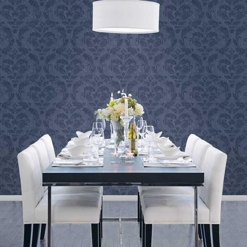 Galerie Wallcoverings Utopia Large Damask Vinyl on Non-woven Matte Wallpaper Roll