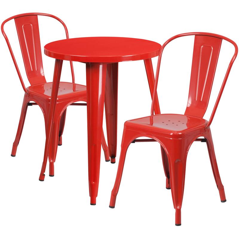Metal 3-piece Indoor/Outdoor Cafe Set