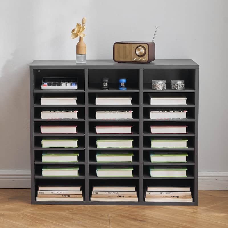 Multi-Purpose Office Literature Organizers with 24 Compartments and Adjustable Shelves Perfect Addition to Any Space