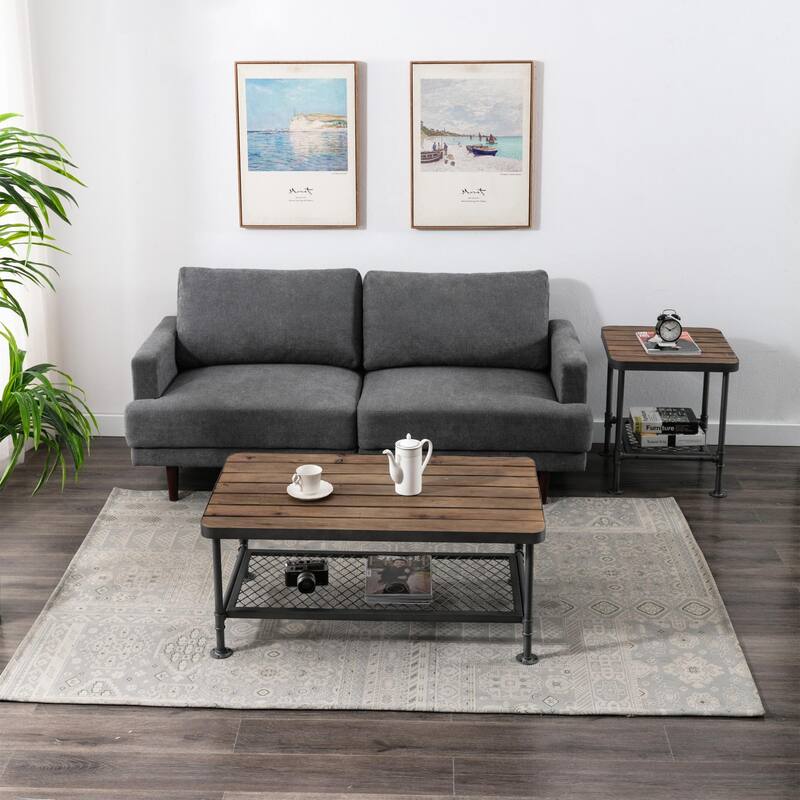 Boraam Newport Grey and Natural Coffee Table
