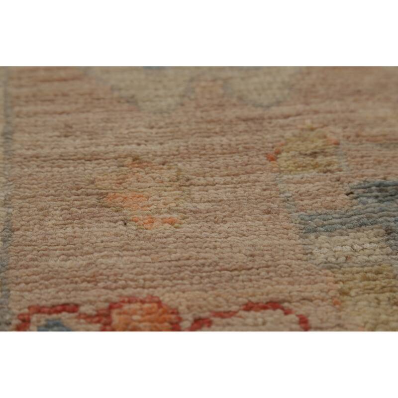 Transitional Vegetable Dye Oushak Turkish Rug Handmade Wool Carpet - 7'11"x 10'2"