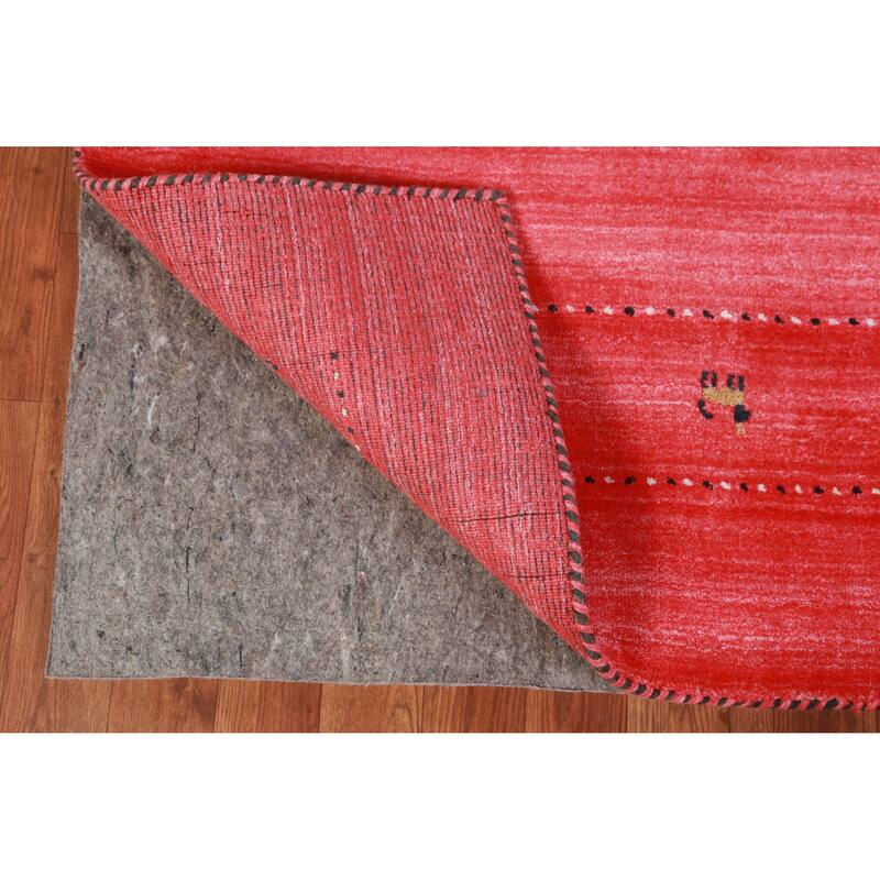 Pink Gabbeh Indian Area Rug Hand-Knotted Wool Carpet - 4'11" x 7'9"