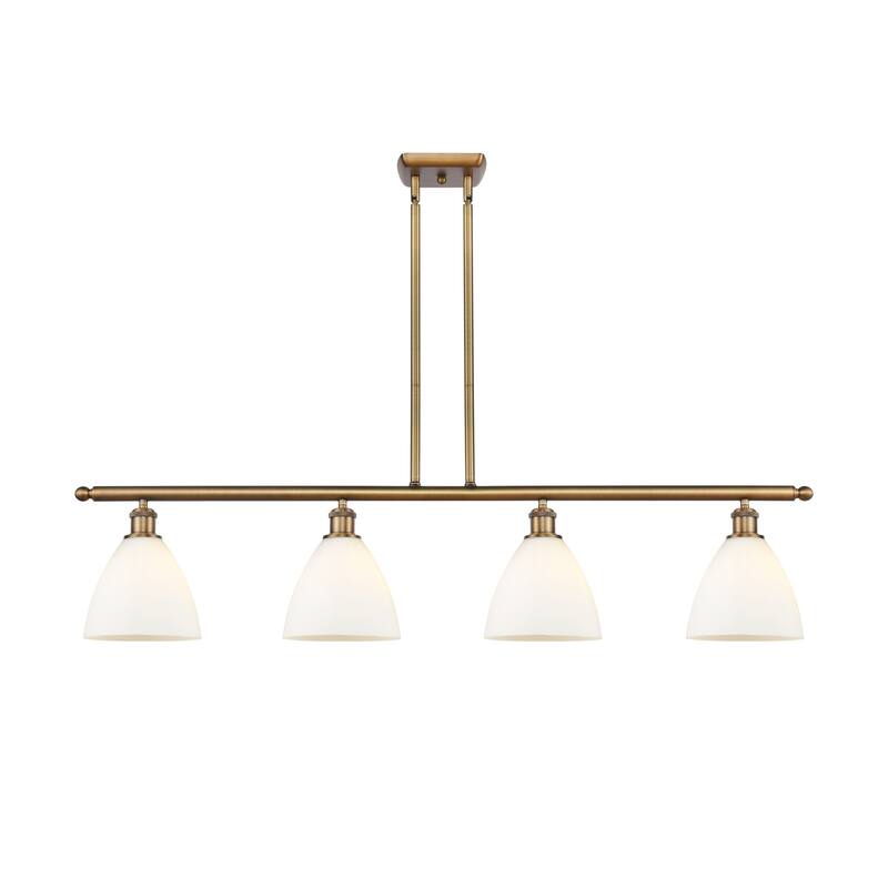 Innovations Lighting 516-4I-11-48 Bristol Linear Bristol Glass 4 Light - Brushed Brass / Matte White