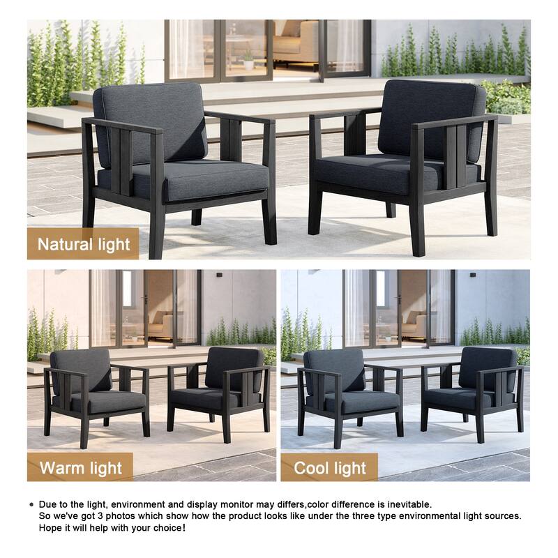 Outdoor Teak Solid Wood Patio Furniture Set Loveseat Armchair Table Collection