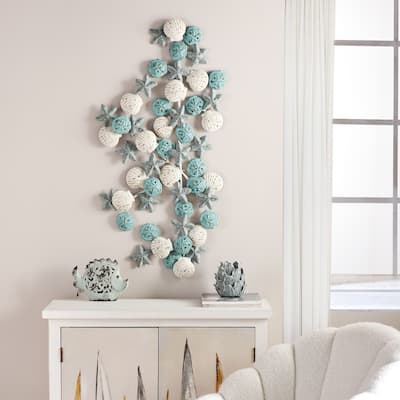 Porch & Den Starfish, Seashell, and Sand Dollar Metal Wall Sculpture