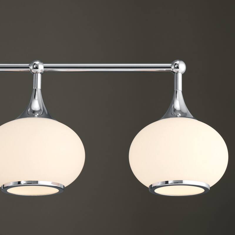 Acroma Aged Brass/Polished Chrome Finish Modern Globe Vanity Light