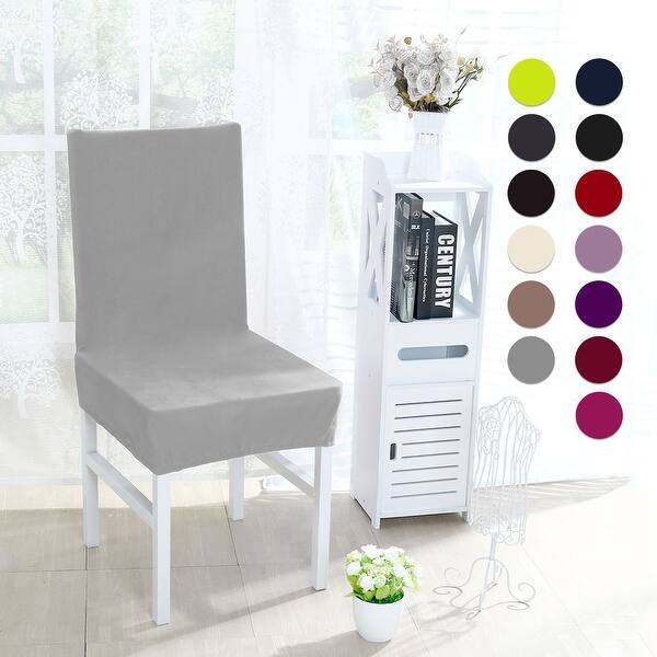 Shop Stretch Thicken Plush Short Dining Room Chair Covers Seat