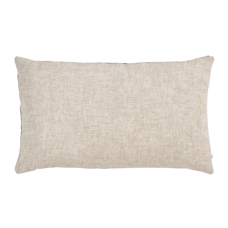 Velvet Lumbar Pillow With Geometric Design