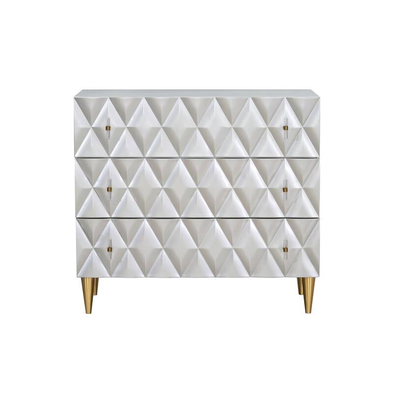 Metallic Silver and Champagne Finish Console Cabinet