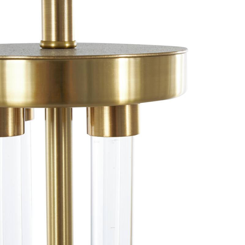 Clear Crystal Rods Room Table Lamp with Gold and Silver Base