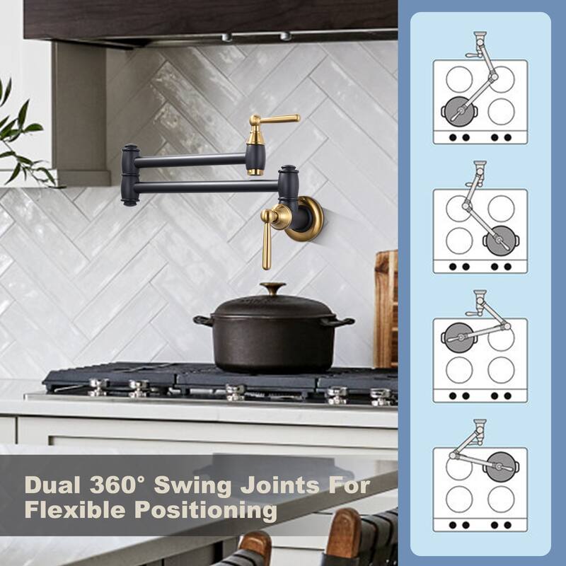 WOWOW Vintage Pot Filler Folding Kitchen Faucet