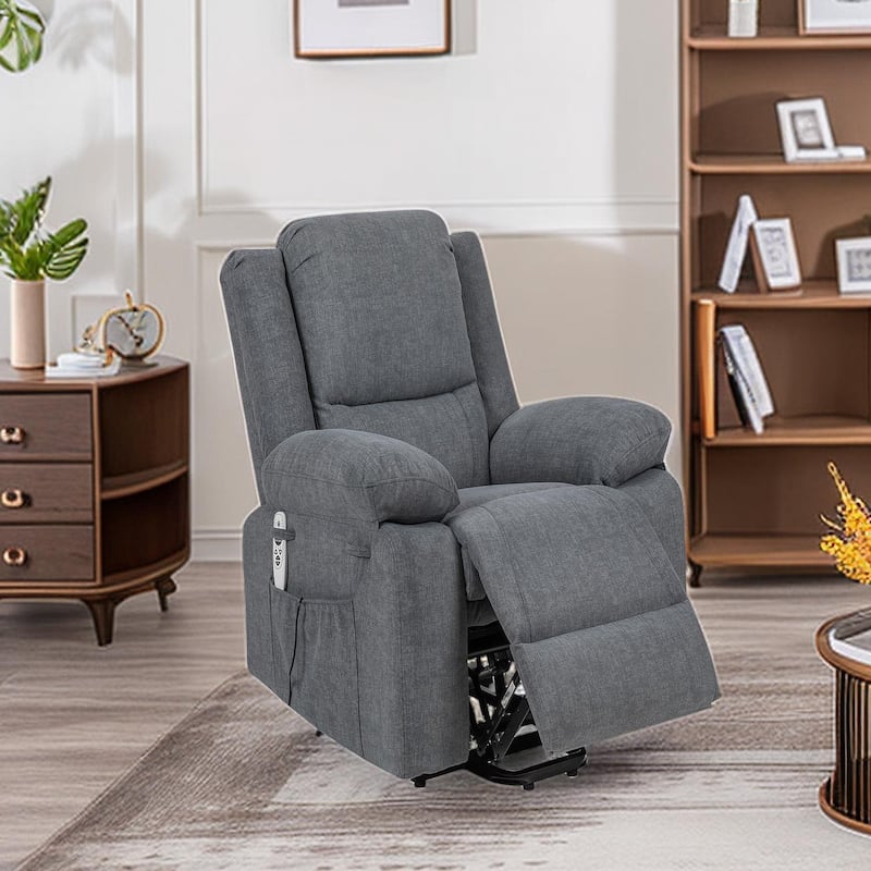 Electric Power Recliner Chair With Massage For Elderly ,Lifting, Timing, Cushion Heating Chair With Side Pocket
