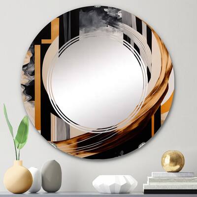 Designart 'Gold Touch Art Deco I' Printed Modern Transitional Wall Mirror