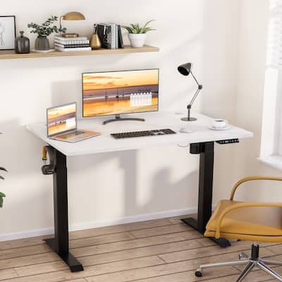 Futzca Height Adjustable Electric Standing Desk Sit Stand Computer Stand up Desk with Splice Board