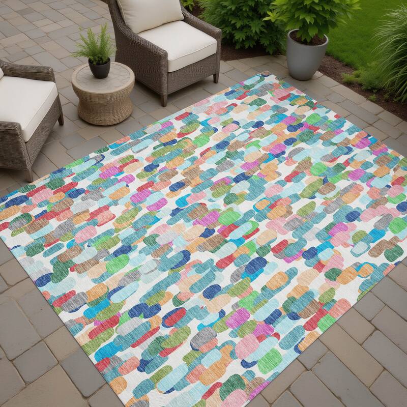 Machine Washable Indoor/ Outdoor Contemporary Drew Chantille Rug