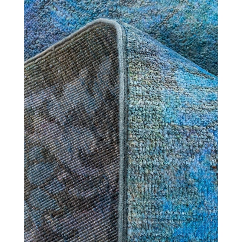 Contemporary Overdyed Wool Hand Knotted Area Rug - 4' 2" x 6' 3"