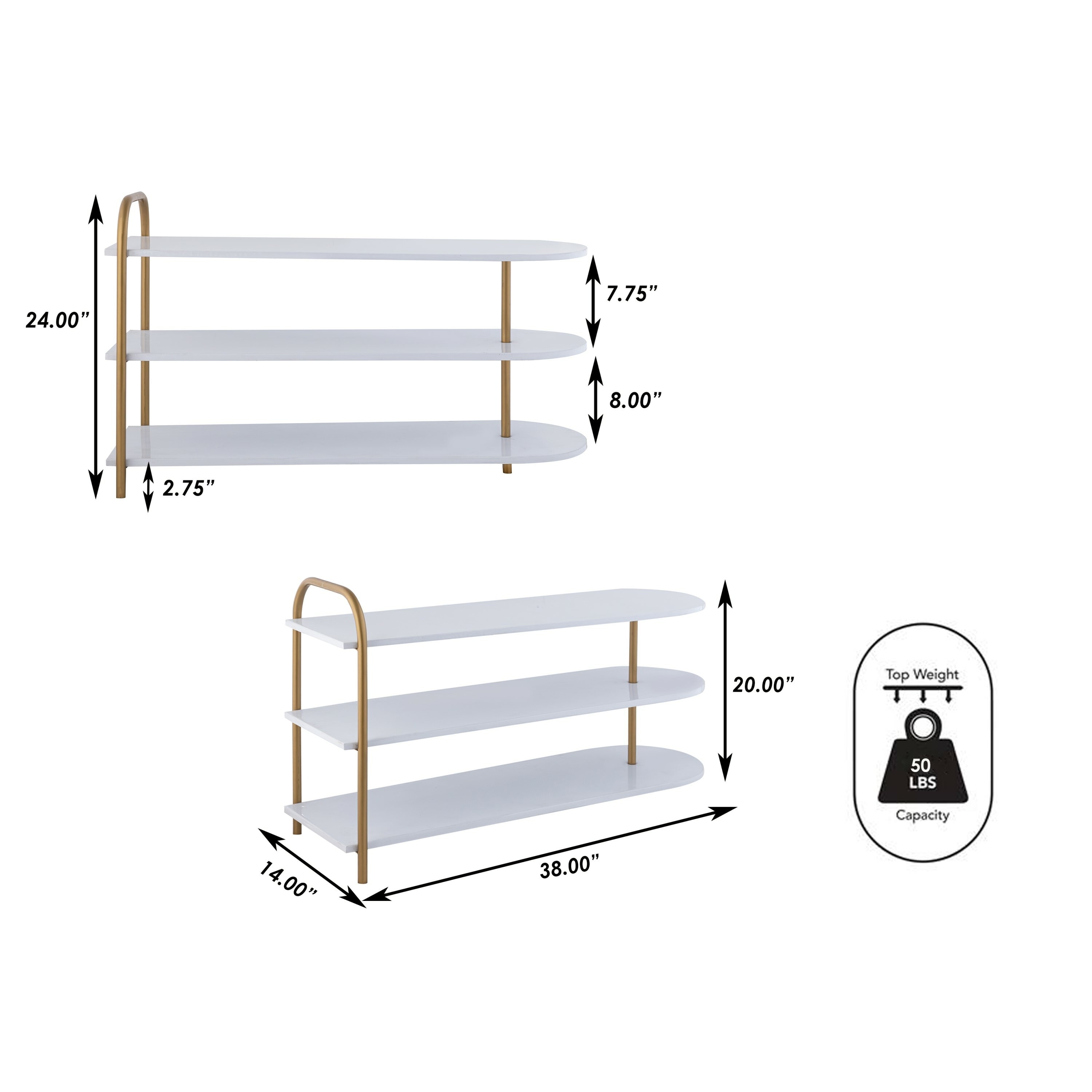 Happimess Modern 24 9-pair 3-tier Iron Curved Decker Shoe Rack : Target