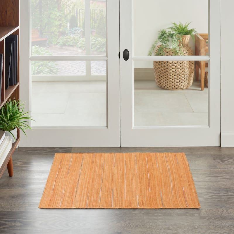 Nourison Interweave Indoor Solid Area Rug - 2' x 3' - Orange - Rectangle