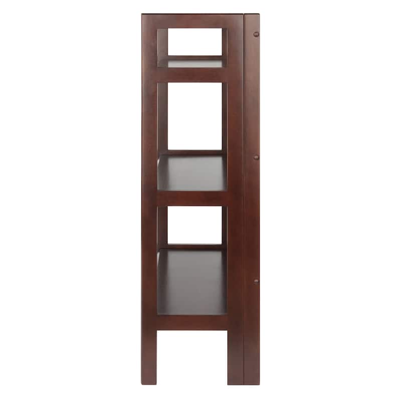 Terry Stackable 3-Tier Foldable Shelf, Walnut - 27.8 x 11.5 x 38.54 inches