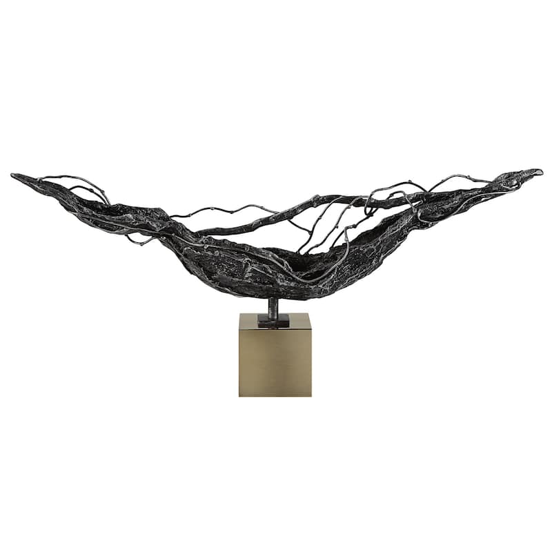 Abstract Cast Iron Sculpture - 19.25" - Bronze Finish