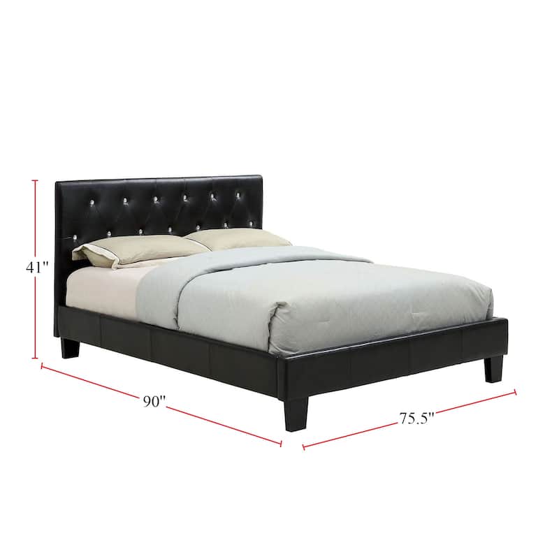 Upholstered California King Size Bed in Black