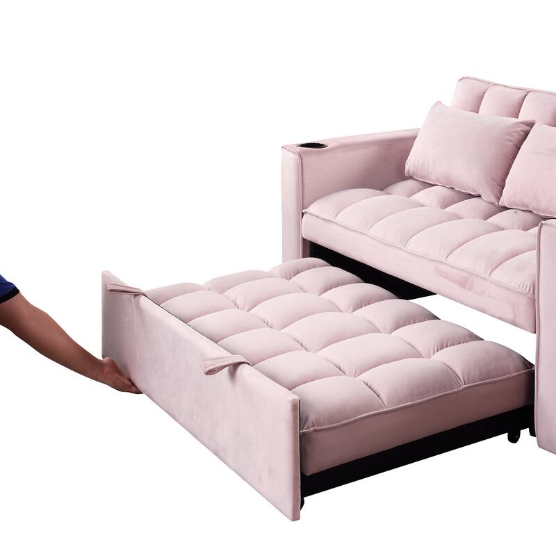 4-in-1 Modern Sofa Bed with USB Charging and Cup Holder, Perfect for Apartments