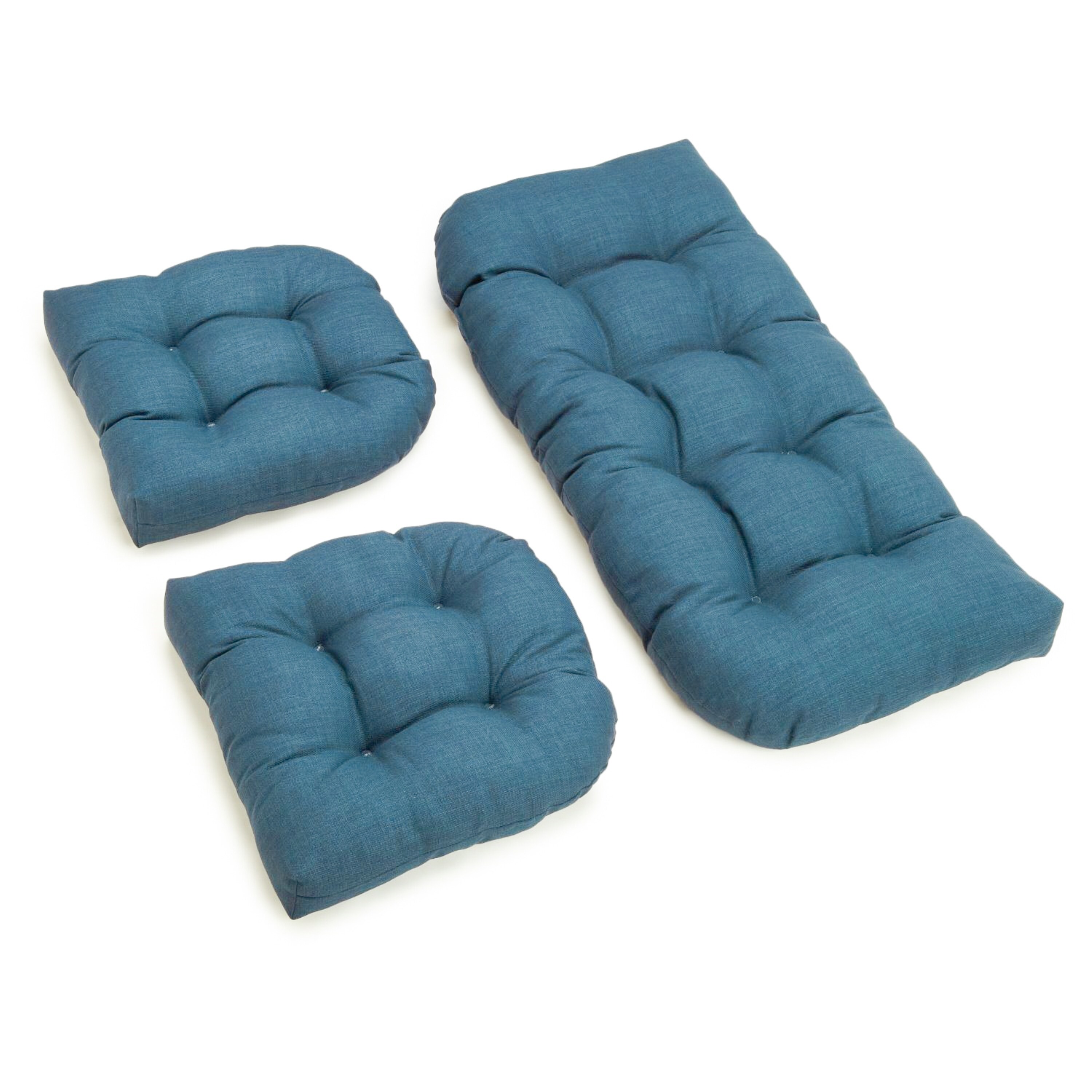 Wicker settee sales cushion set