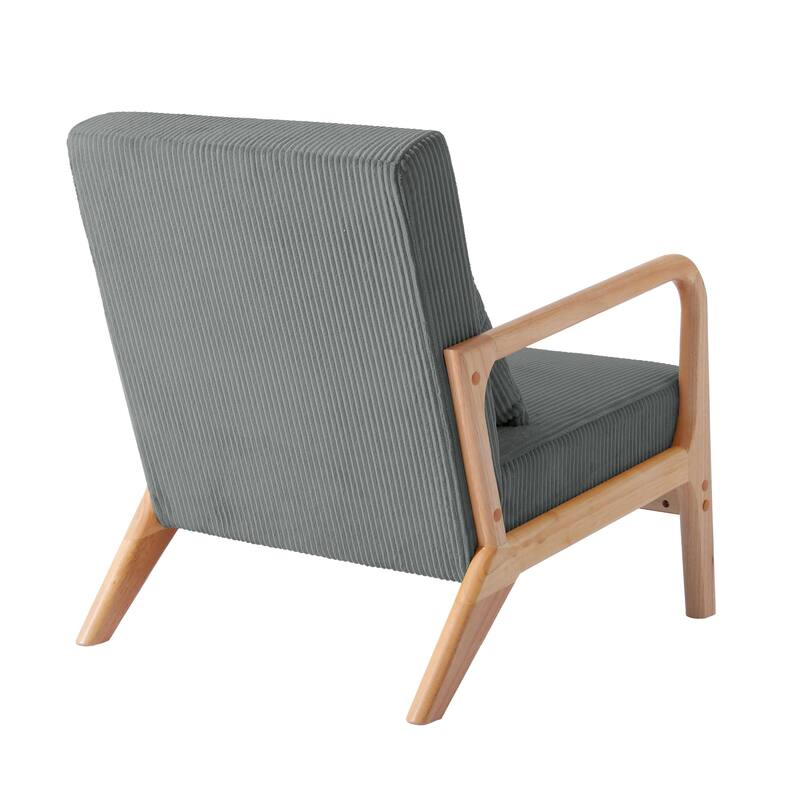 Modern Upholstered Accent Chair with Wood Legs Set of 2