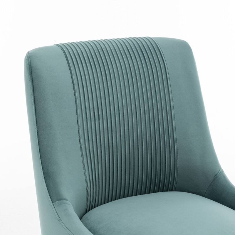 Modern Contempoary Velvet Dining Chair Set of 2 with Metal Frame Legs and Back Pull