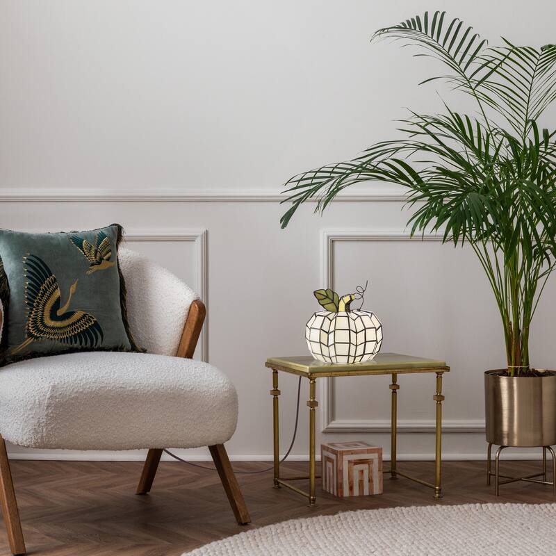 9" H Patch the Pumpkin Stained Glass Accent Lamp - 8.25"L x 8.25"W x 9"H