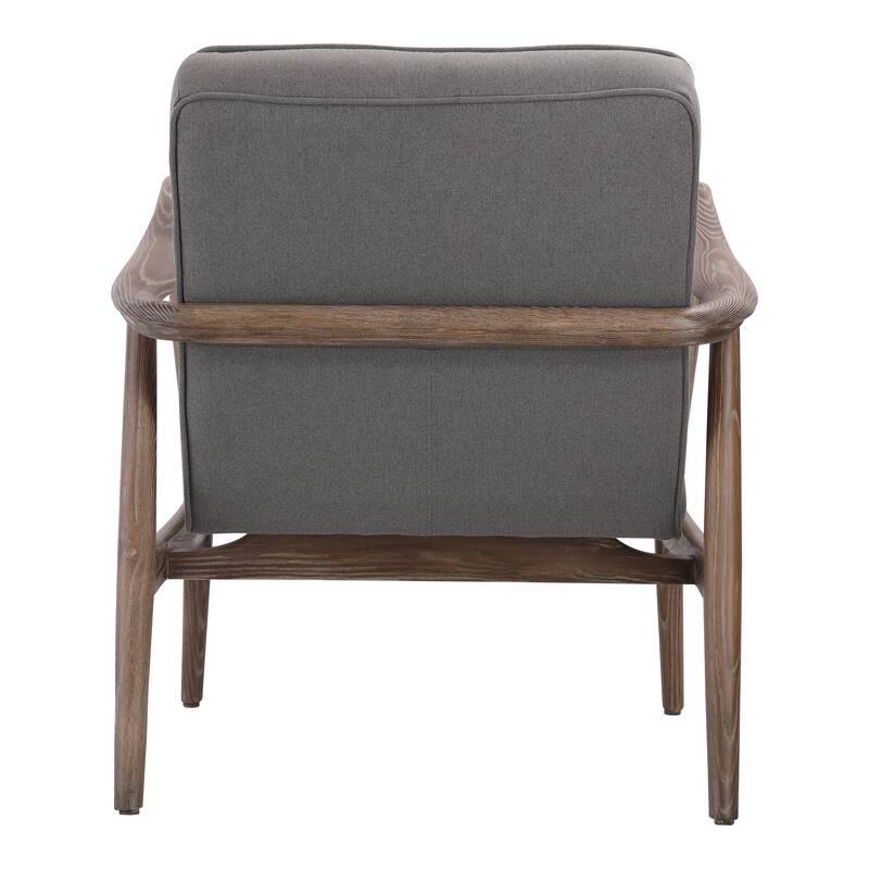 Aurelle Home Ash Wood and Upholstery Arm Chair - 30" wide x 27" deep