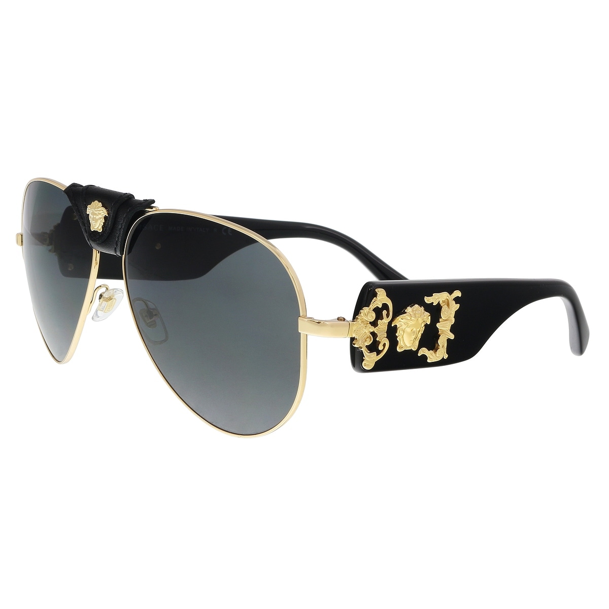 100287 Gold//Black Aviator Sunglasses 62mm Versace VE2150Q