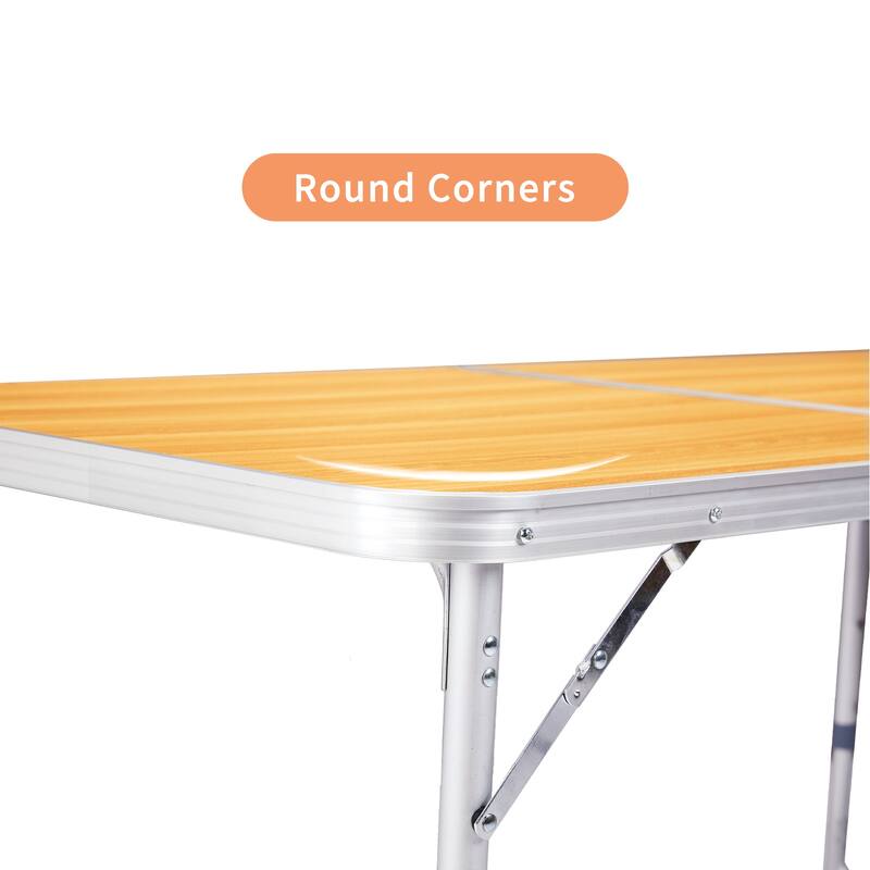 Portable 2.3ft Aluminum Folding Table for Outdoor Camping - 27.56" x 19.69" x 23.62"
