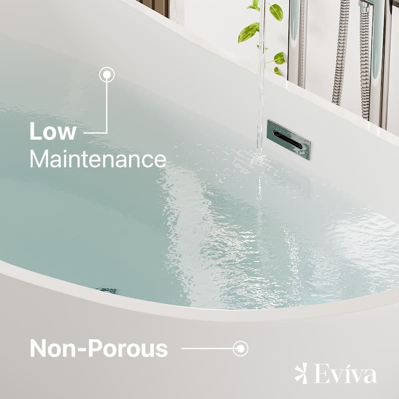 Eviva Bella Glossy White Acrylic Double Slipper Freestanding Bathtub