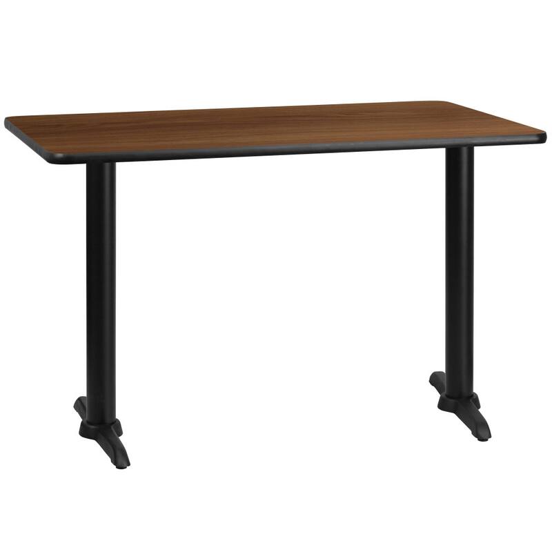 30'' x 48'' Rectangular Laminate Table Top with 5'' x 22'' Table Height Bases - 30"W x 48"D x 31.125"H - 30"W x 48"D x 31.125"H