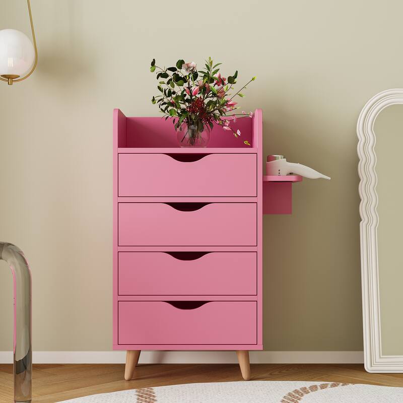 4 -Layer Salon Storage Cabinet,Beauty Barber Salon Styling Station Organizer Equipment,4 Drawers and Raised Table Legs