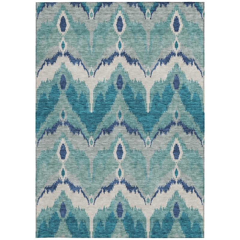 HomeRoots Ikat Transitional Rectangle Outdoor Rug