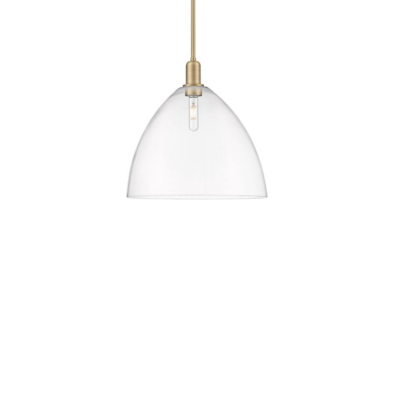 Innovations Lighting 716-1S-18-16 Bristol Pendant Bristol 16" Wide - Brushed Brass / Clear