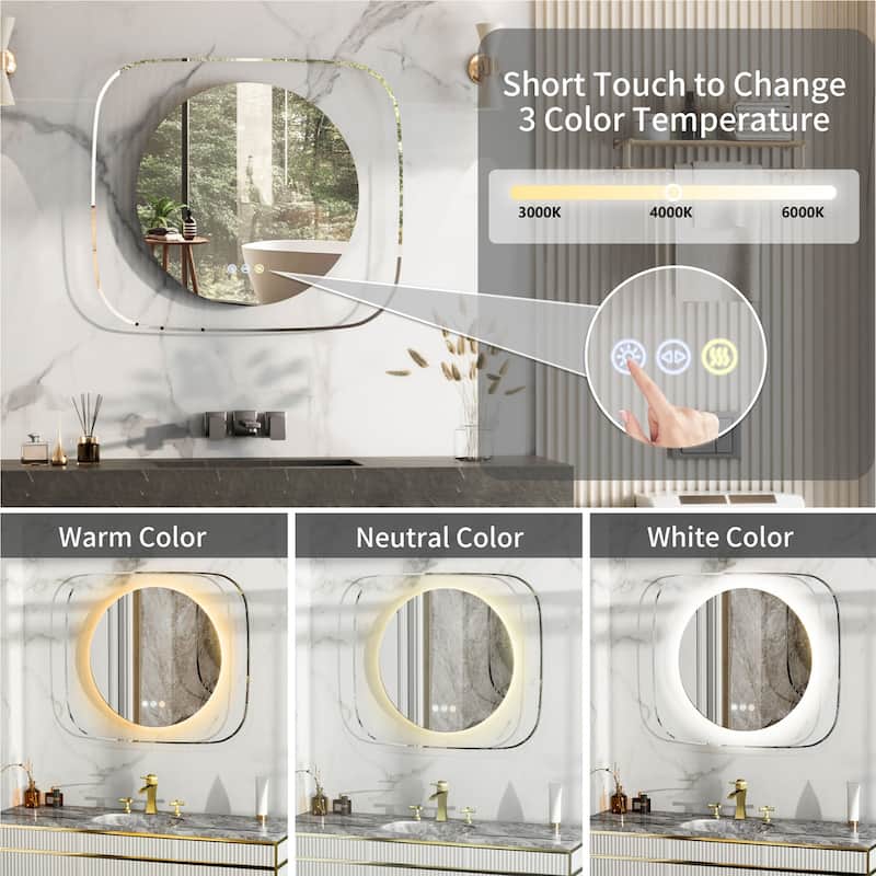 Creative Starlit Sky LED Bathroom Mirror Clear Glass - 32" x 28"