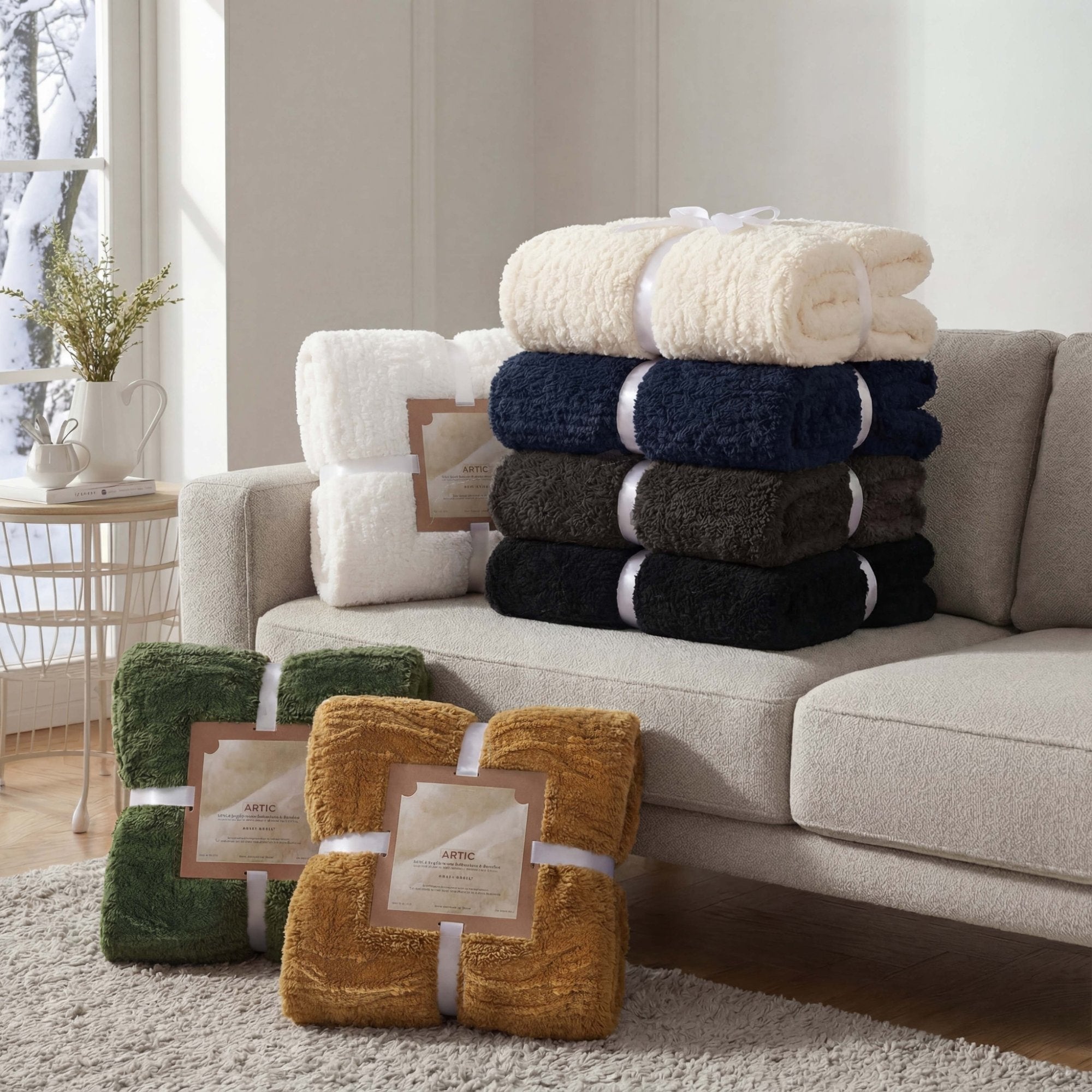 Blue Nile Mills Arctic Boho Jacquard Plush Fleece Blanket