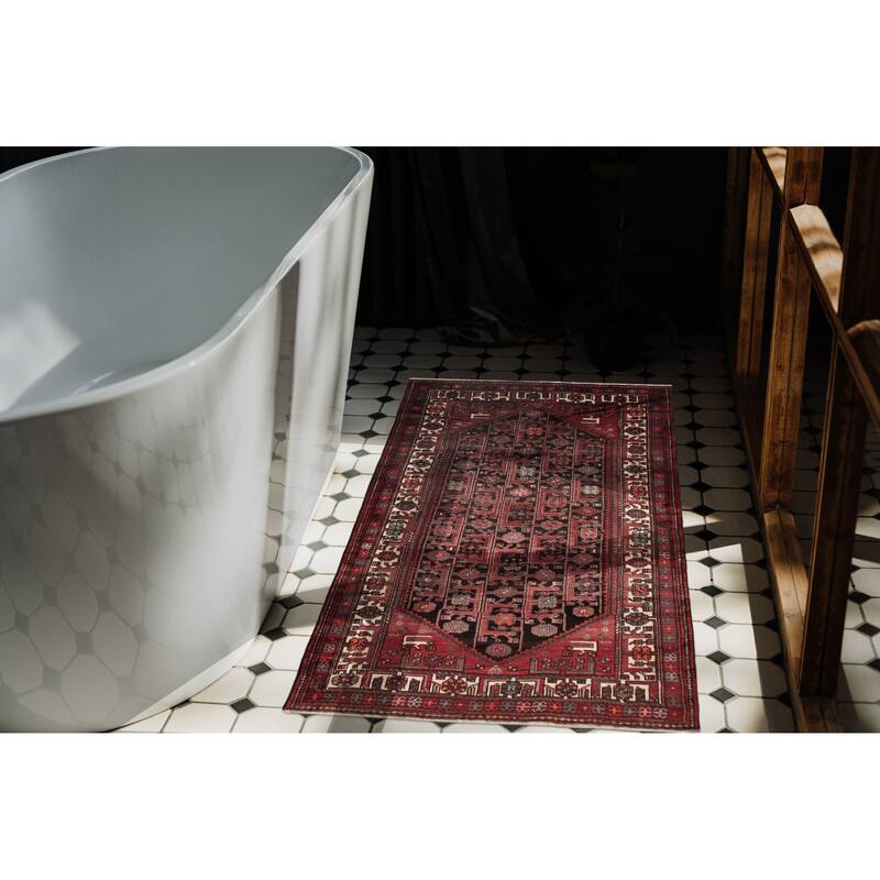 ECARPETGALLERY Hand-knotted Anadol Black, Red Wool Rug - 5'3 x 9'1