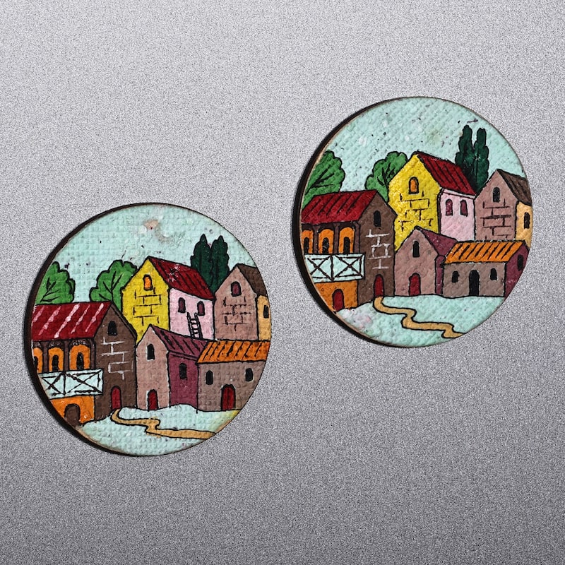 Novica Handmade Evening At The Town Recycled Paper Magnets (Pair)